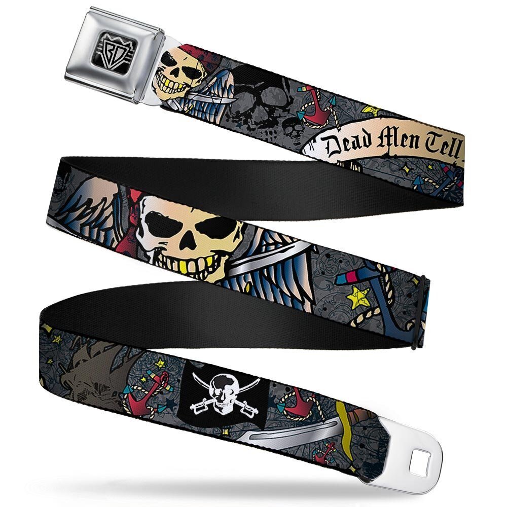 4016 Seatbelt Belt - Dead Tell No Tales Gray - 1.0" Wide - 20-36 Inches in